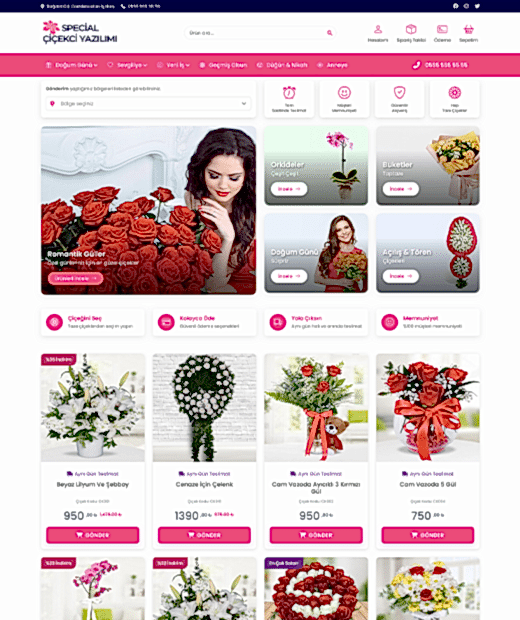 QR Kurye Modüllü Premium Çiçekçi Yazılımı