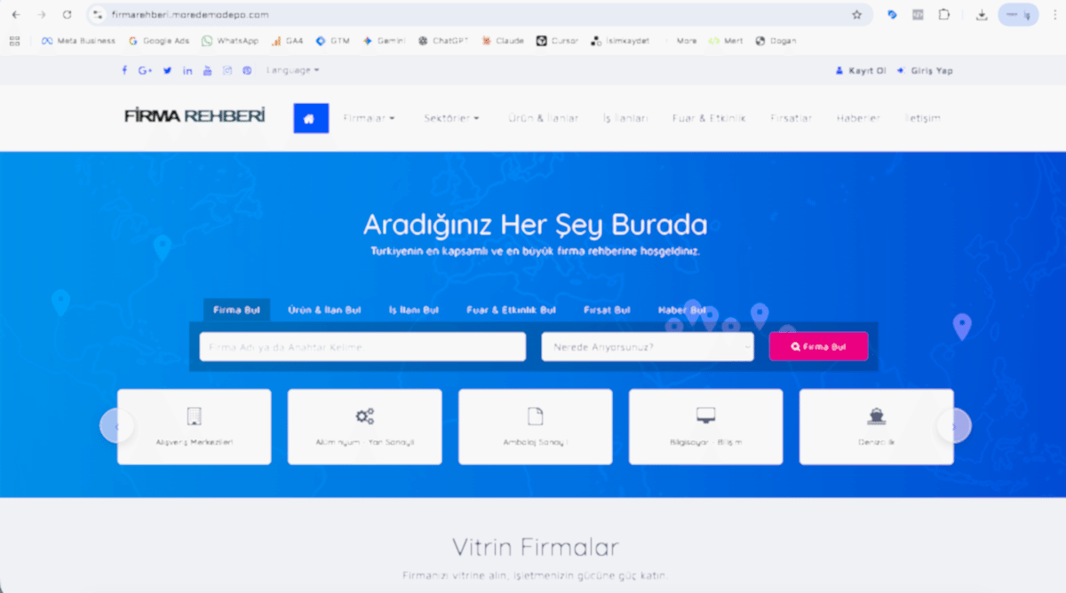 Firma Rehberi v1 - Gelişmiş Şehir ve Sektör Rehberi Yazılımı