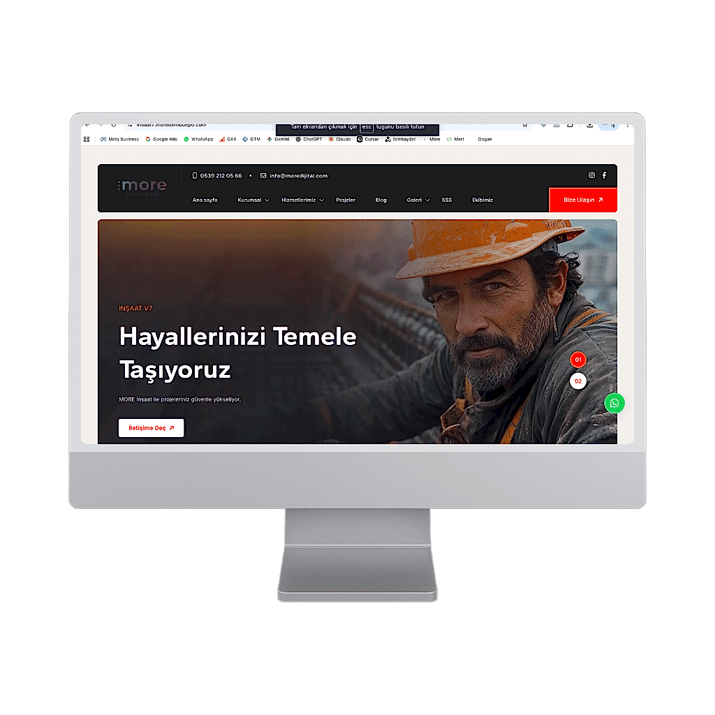 İnşaat &amp; Müteahhitlik Hazır Web Sitesi