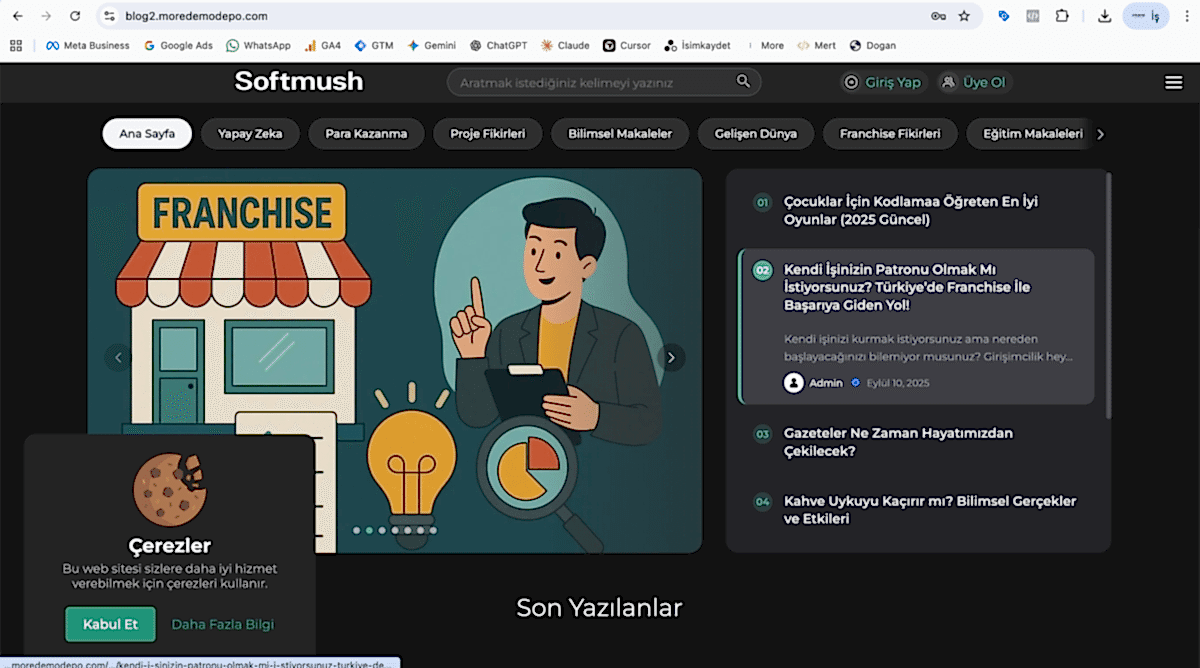 Blog v2 - Modern Karanlık Mod (Dark Mode) Blog ve Portal Yazılımı