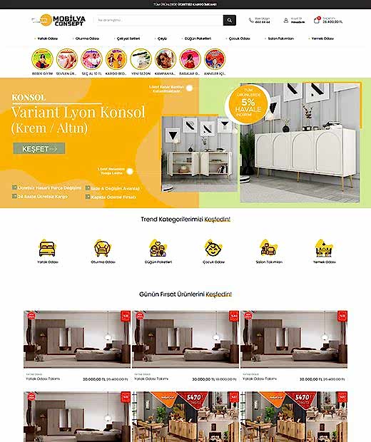 Profesyonel Mobilya E-Ticaret Yazılımı